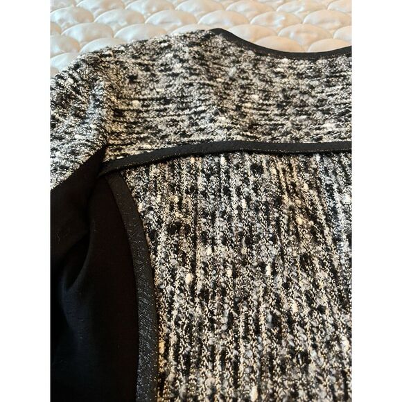 Yoana Baraschi jacket Sz6 Zipper Leather Detail Black And White Moto Style Short - Picture 7 of 7